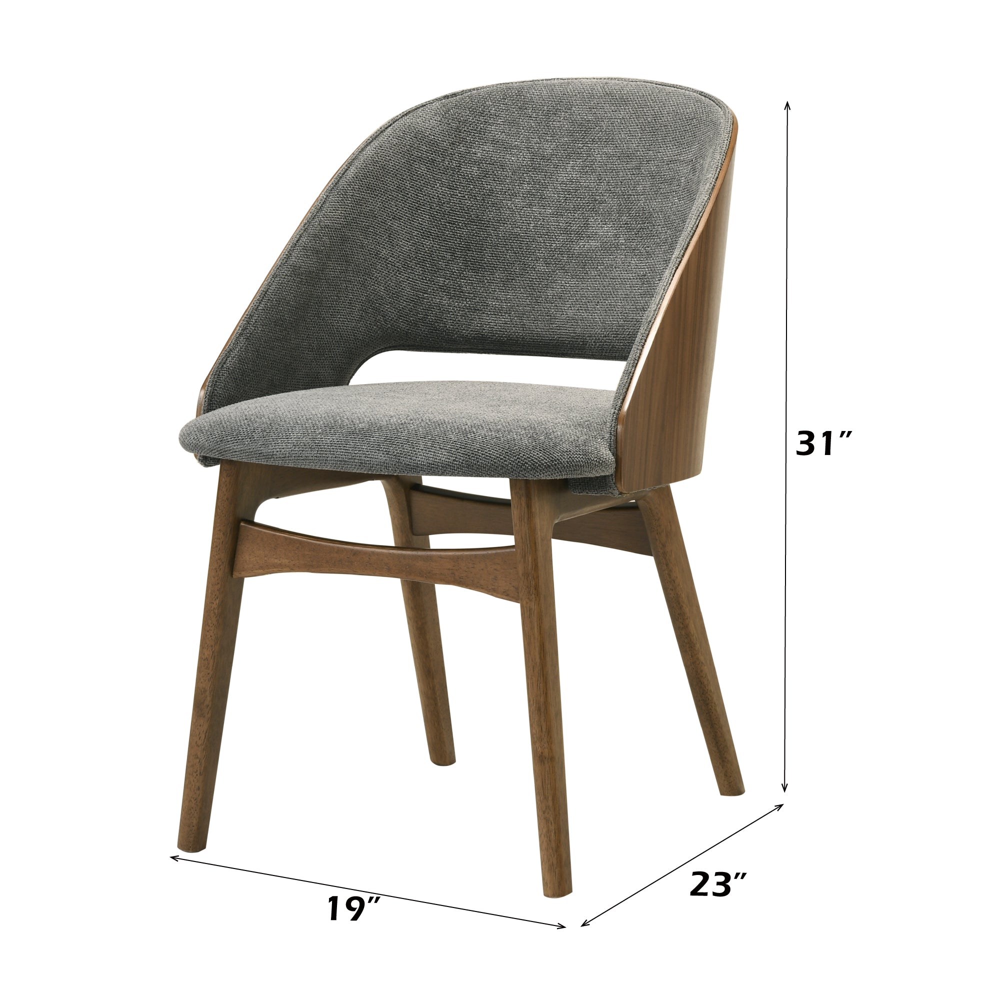 Delmon Fabric & Dark Seating for Dining