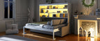 Full Size Murphy Cabinet Bed with Folding Sofa