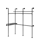 Industrial Pipe Clothing Rack with LED Lights & Shelves