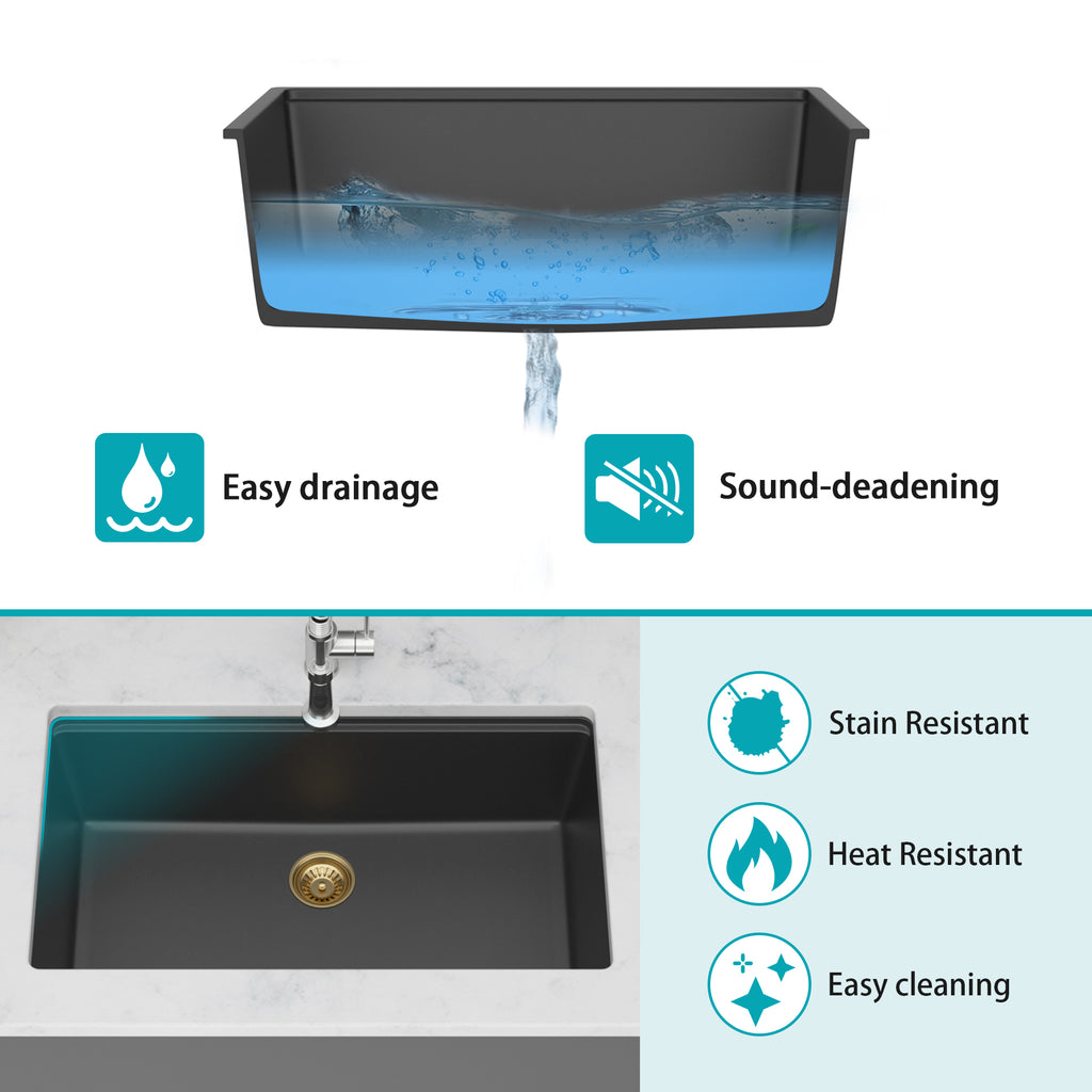 Quartz Kitchen Sink - 30" x 19" x 9.65"