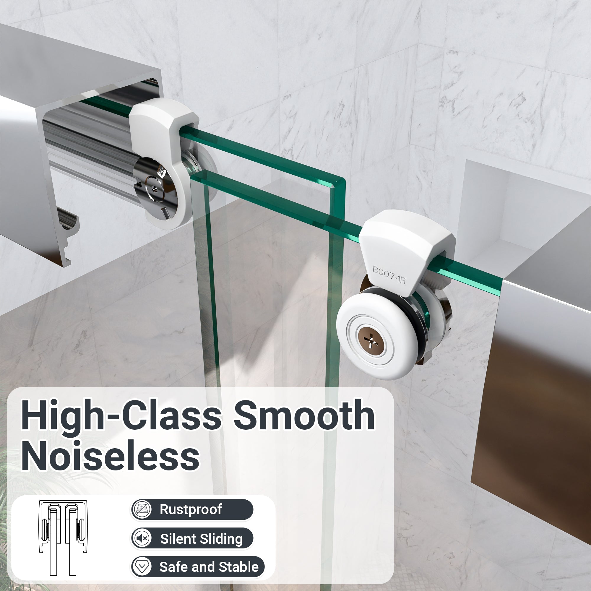 56"-60"W*60" H Semi-Frameless Double Sliding Shower Door
