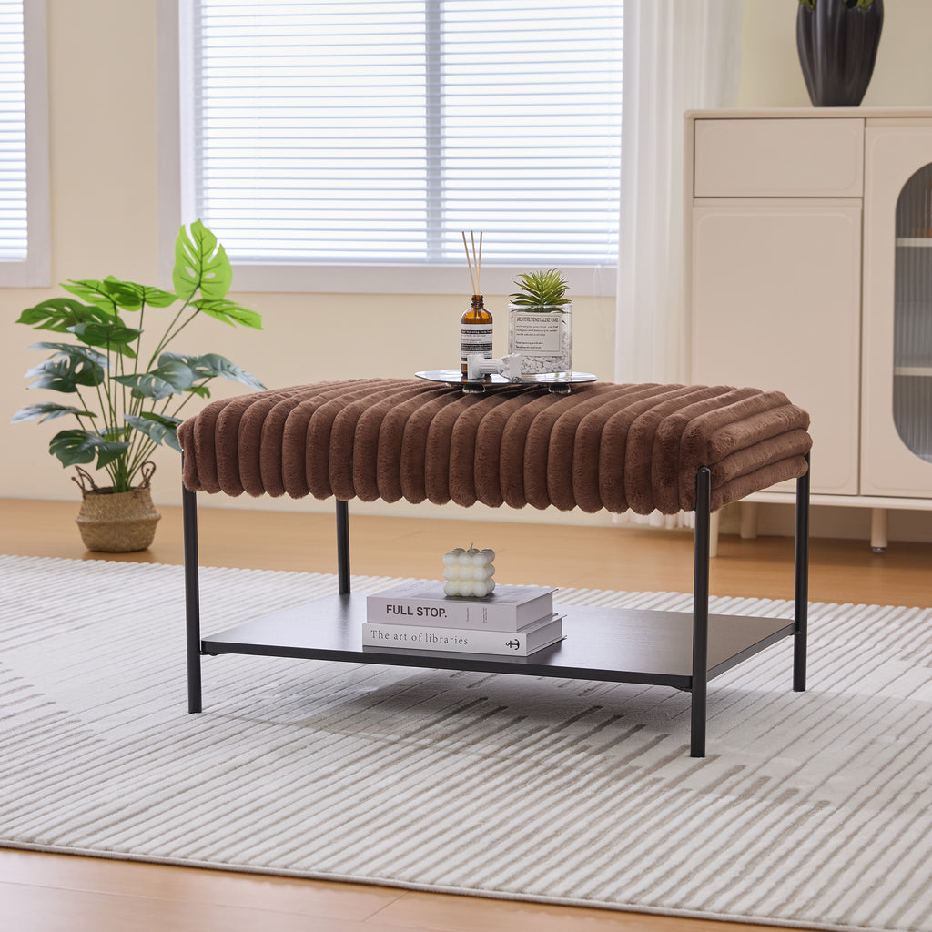 30.7" Wide Upholstered Ottoman Coffee Table Foot Rest