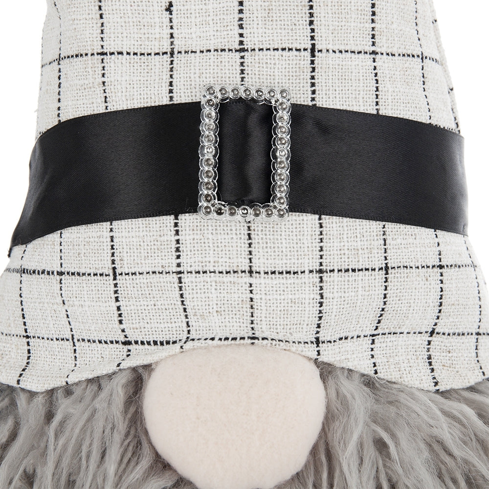 23.5" Halloween Gnome – Fabric Sitting Decor with White Hat & Spider Accent