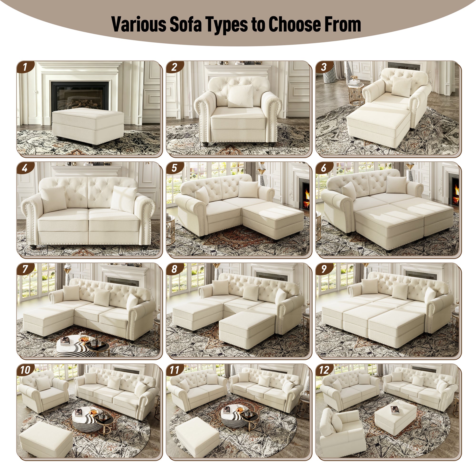41.3" Upholstered Velvet Sofa with Nailhead Trim
