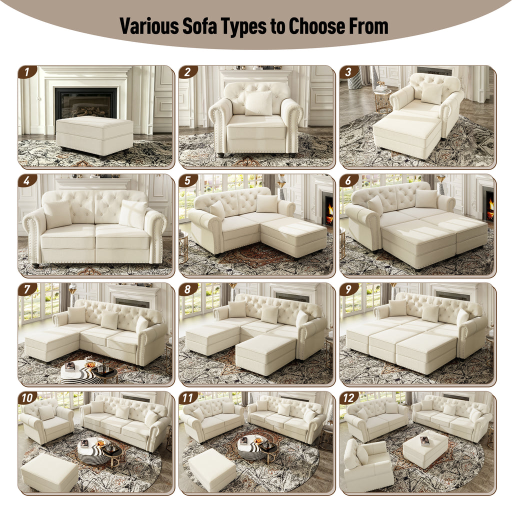 41.3" Upholstered Velvet Sofa with Nailhead Trim