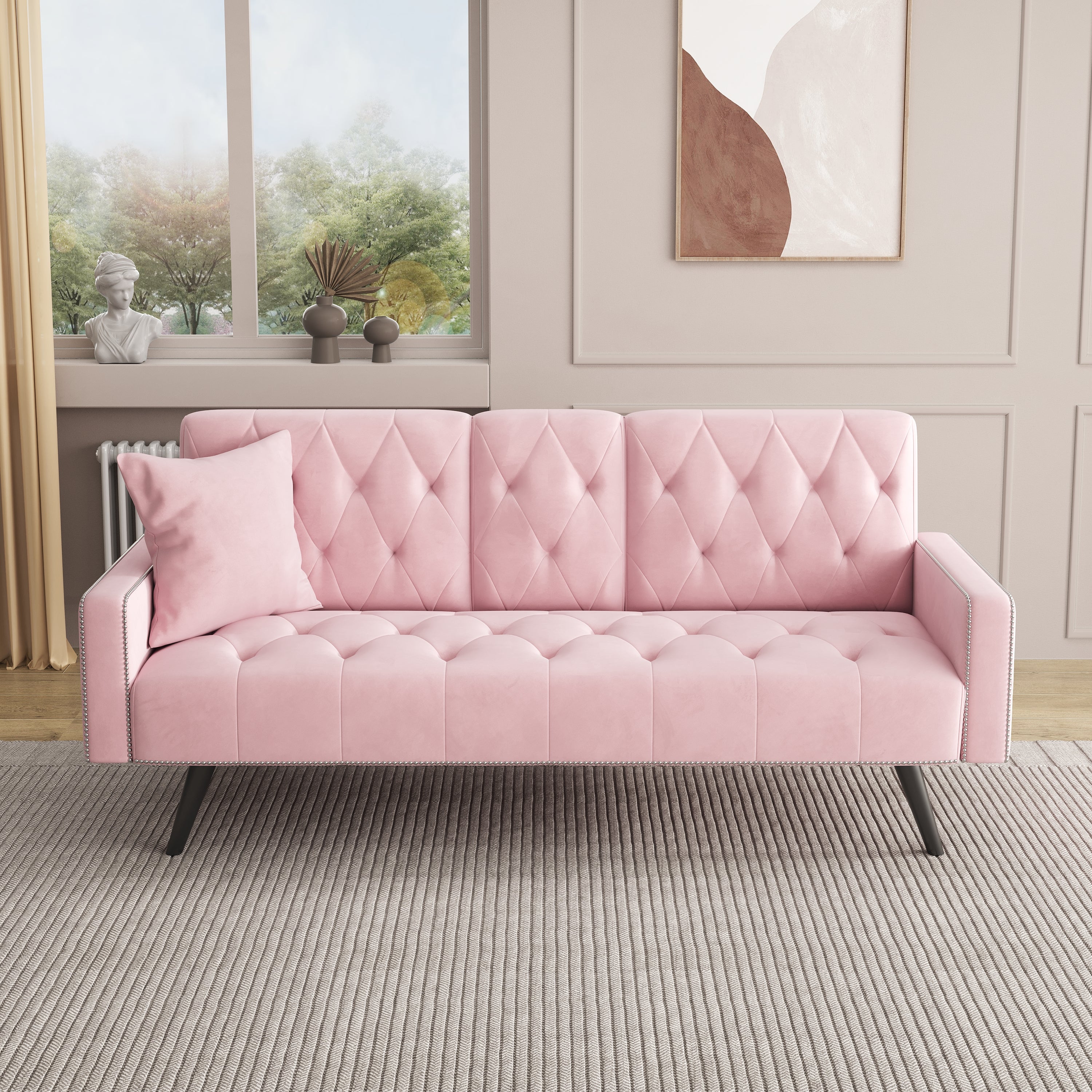 1730 Sofa Bed with Armrest and Two Cup Holders
