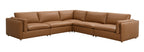 Brighton Top Grain Leather 5 Pieces Modular Sectional