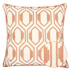 Geometric Embroidered Cotton Throw Pillow