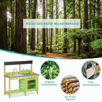 Kids Play Kitchen - Wood Mud Kitchen with Water Play Set
