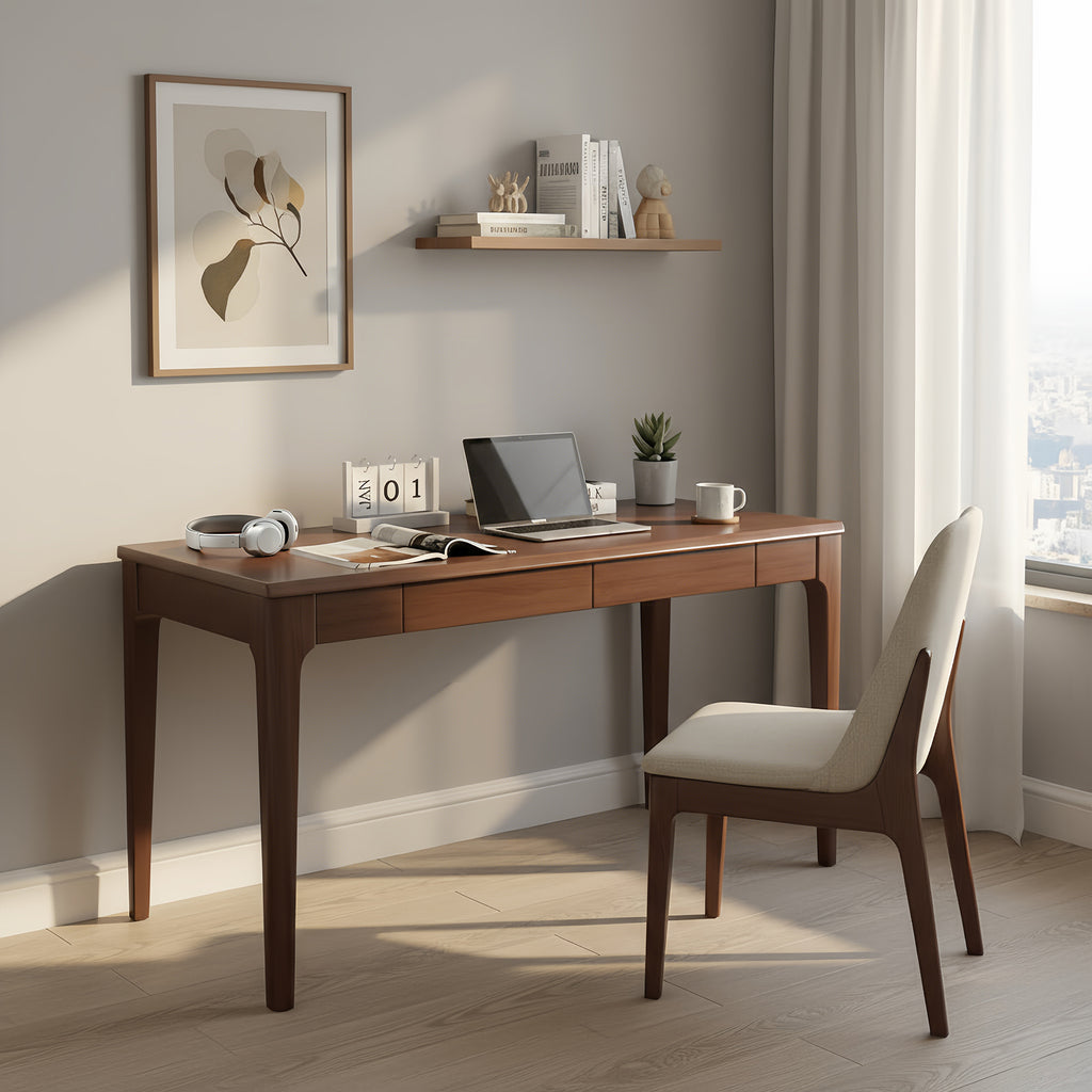 Solid Wood Desk with Drawers