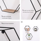 Wall Mounted Hexagonal Floating Shelves