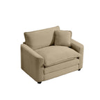 Tan Corduroy Fabric Comfortable Single Chair Deep Seat Sofa