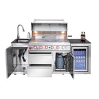 Outdoor Kitchen Island 82.5 Inch 6 Burner Propane Gas BBQ Grill