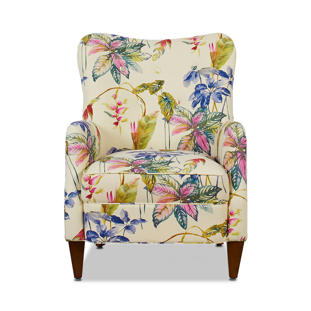 Paradise Upholstered Arm Chair, Off-White/Floral Printed On Cotton