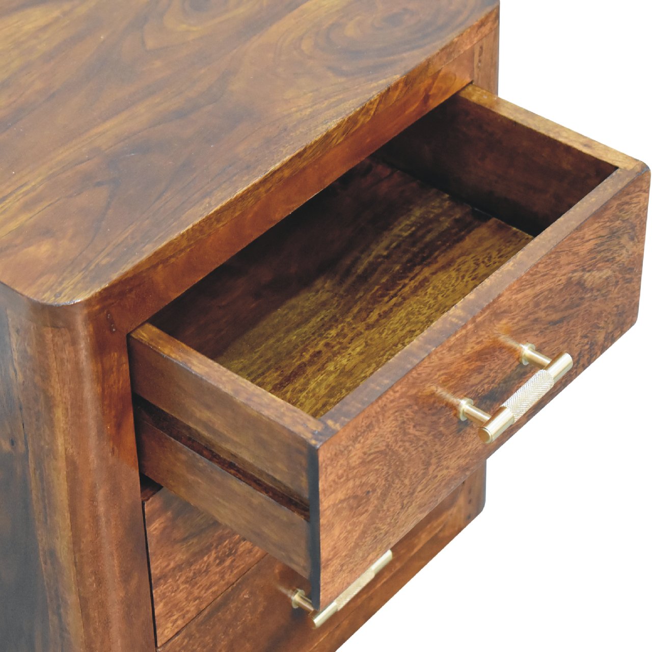 Luca Chestnut Nightstand with 3-Drawers