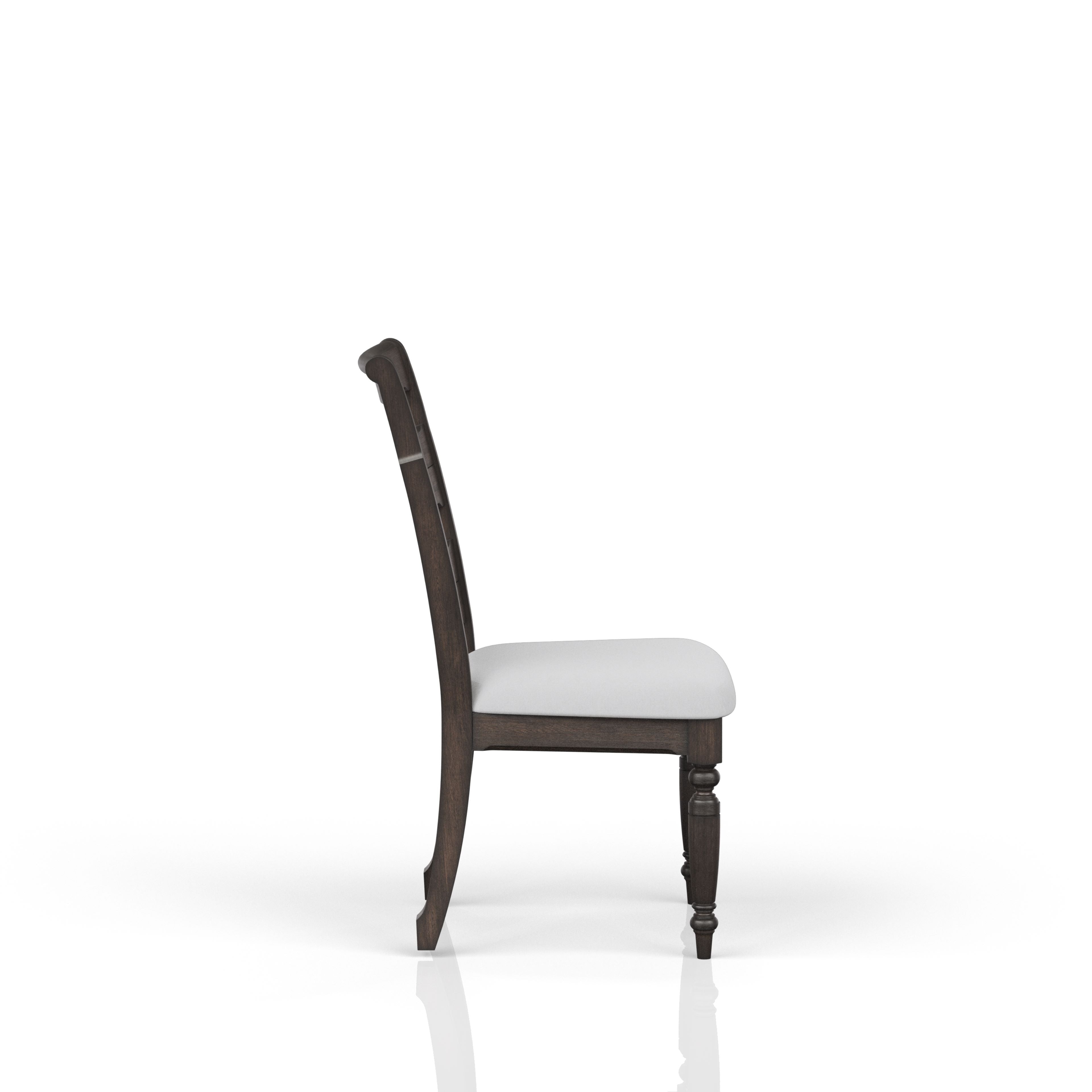 Upholstered Seat Ladderback Side Chair Set of 2