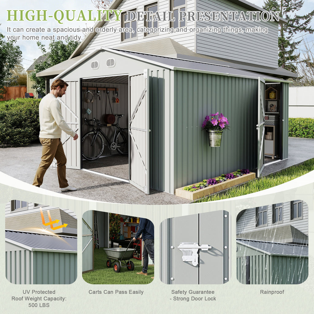 10x12 FT Outdoor Metal Storage Shed