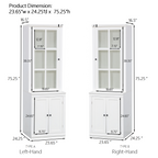 Freestanding Pantry Cabinet with Glass Door & Lattice Window