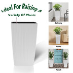 Indoor/Outdoor Modern Faux Rattan Design Square Planter