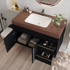 36" Floating Bathroom Vanity with Ceramic Sink and Faux Marble Top