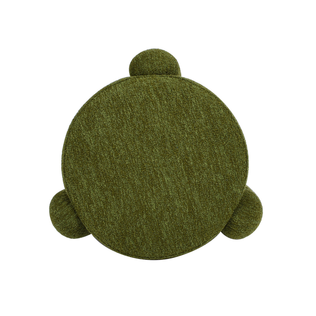 Hugo 20.5" Round Fully Upholstered Ottoman in Moss