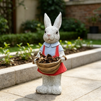 Whimsical Hand-Painted Garden Rabbit Statue