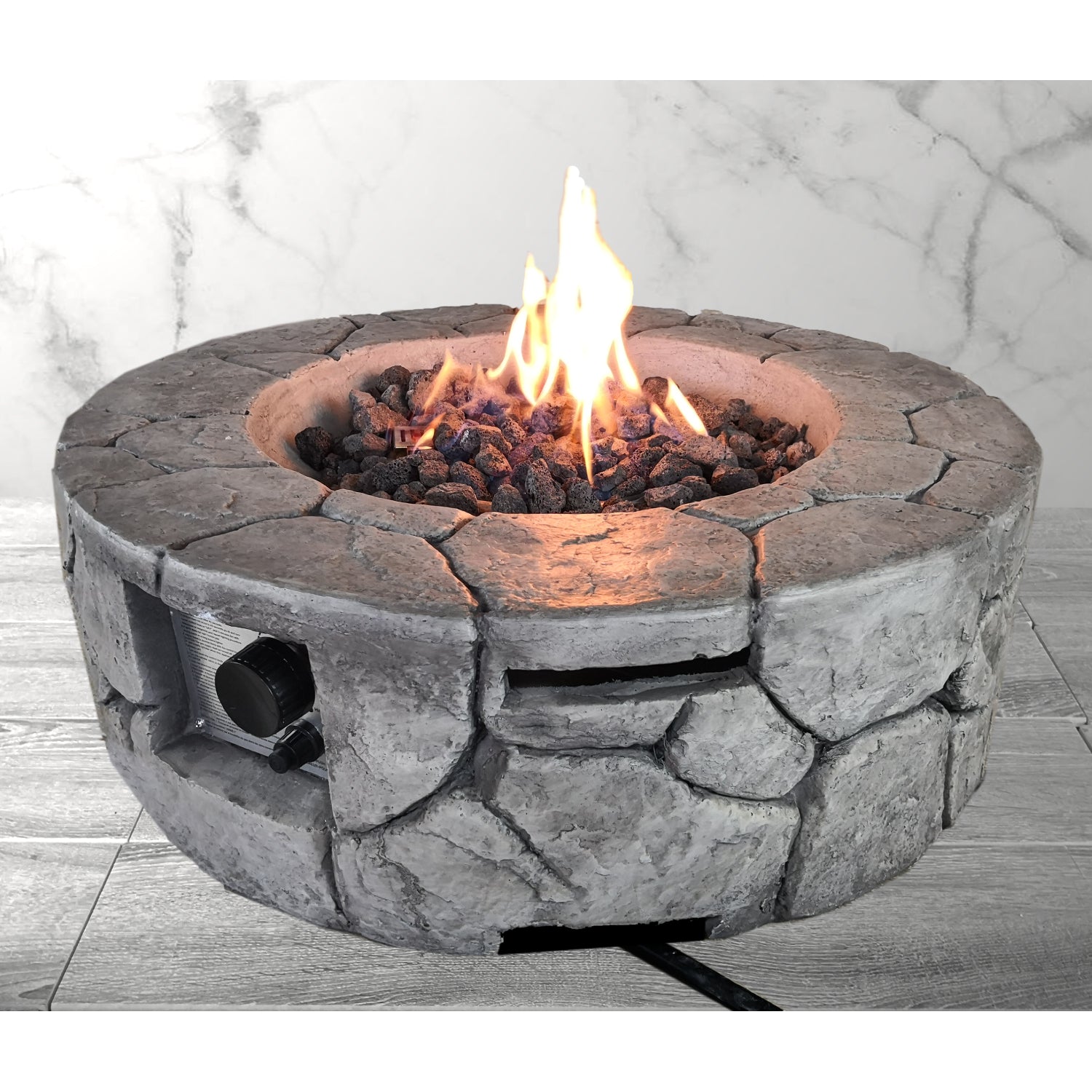 9" H x 28" W Fiber Reinforced Concrete Outdoor Fire Pit