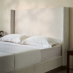 Hosford Upholstered Wingback Bed - California King - Oat Boucle