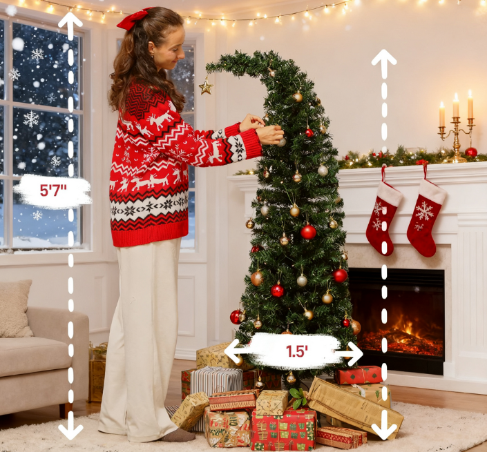 5 ft Prelit Bent Top Christmas Tree