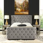 Brooklyn Queen Tufted Panel Bed Set, Opal