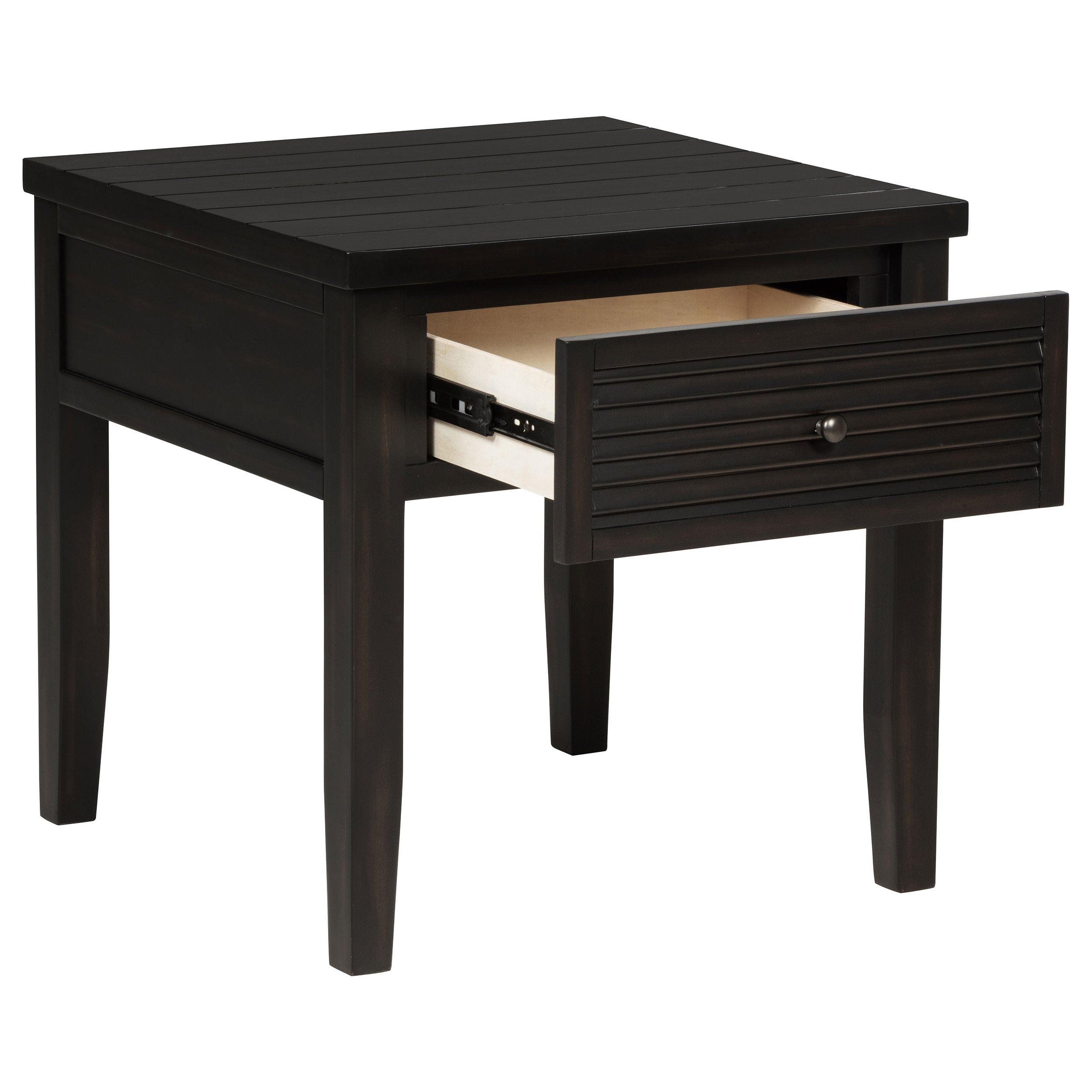 Sutter Distressed Java 1-Drawer Square End Table