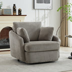 40.55"W Swivel Accent Chair with 2 Throw Pillows