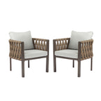 2-Pieces Outdoor Metal Patio Club Chair Set