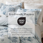 3-Piece King 100% Cotton Sateen Duvet Cover Set, Navy/Blue