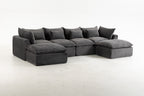 129.8" Width Cloud Couch Oversized Modular Sectional Sofa
