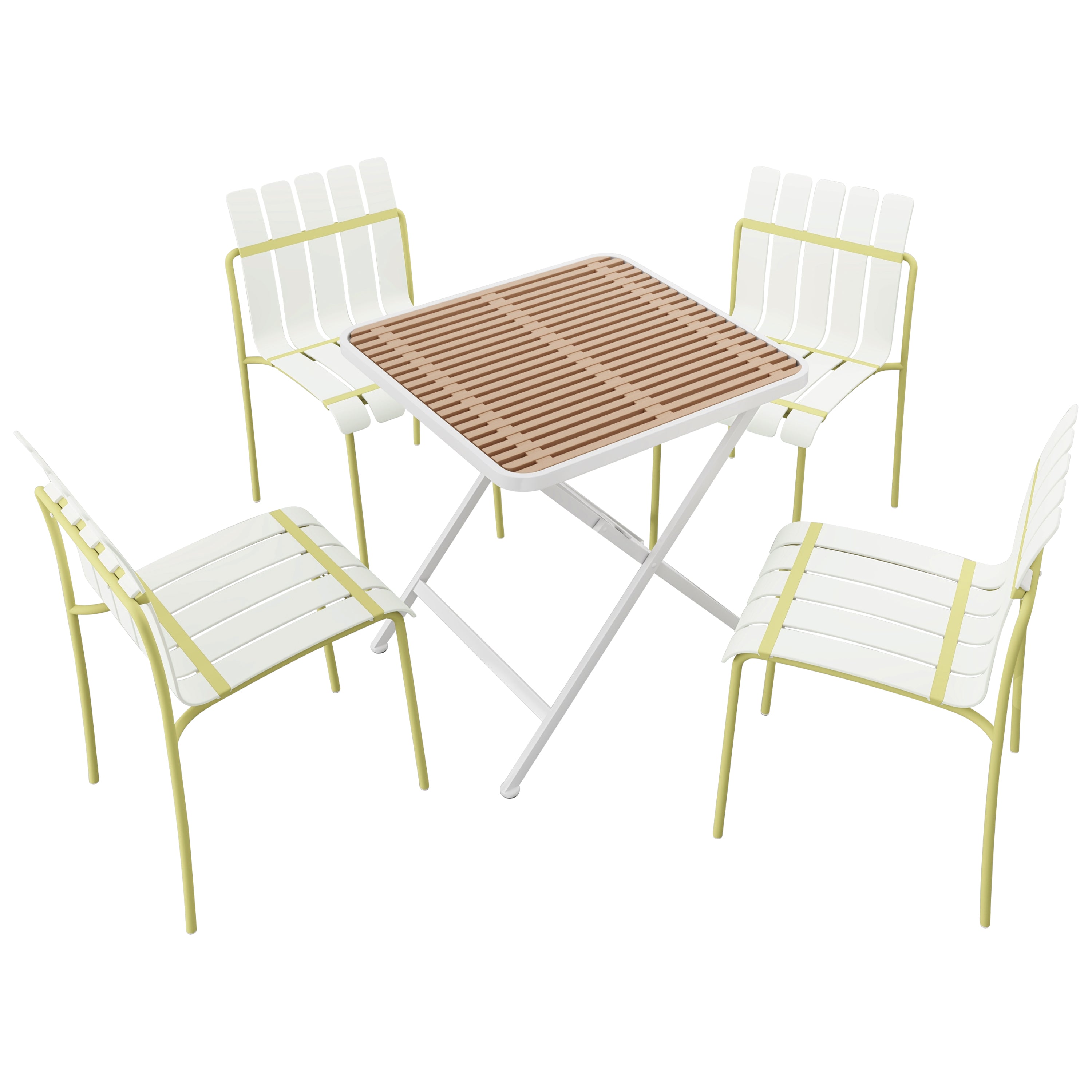 Summer 4-Pack Modern Striped Color Block Chairs Set