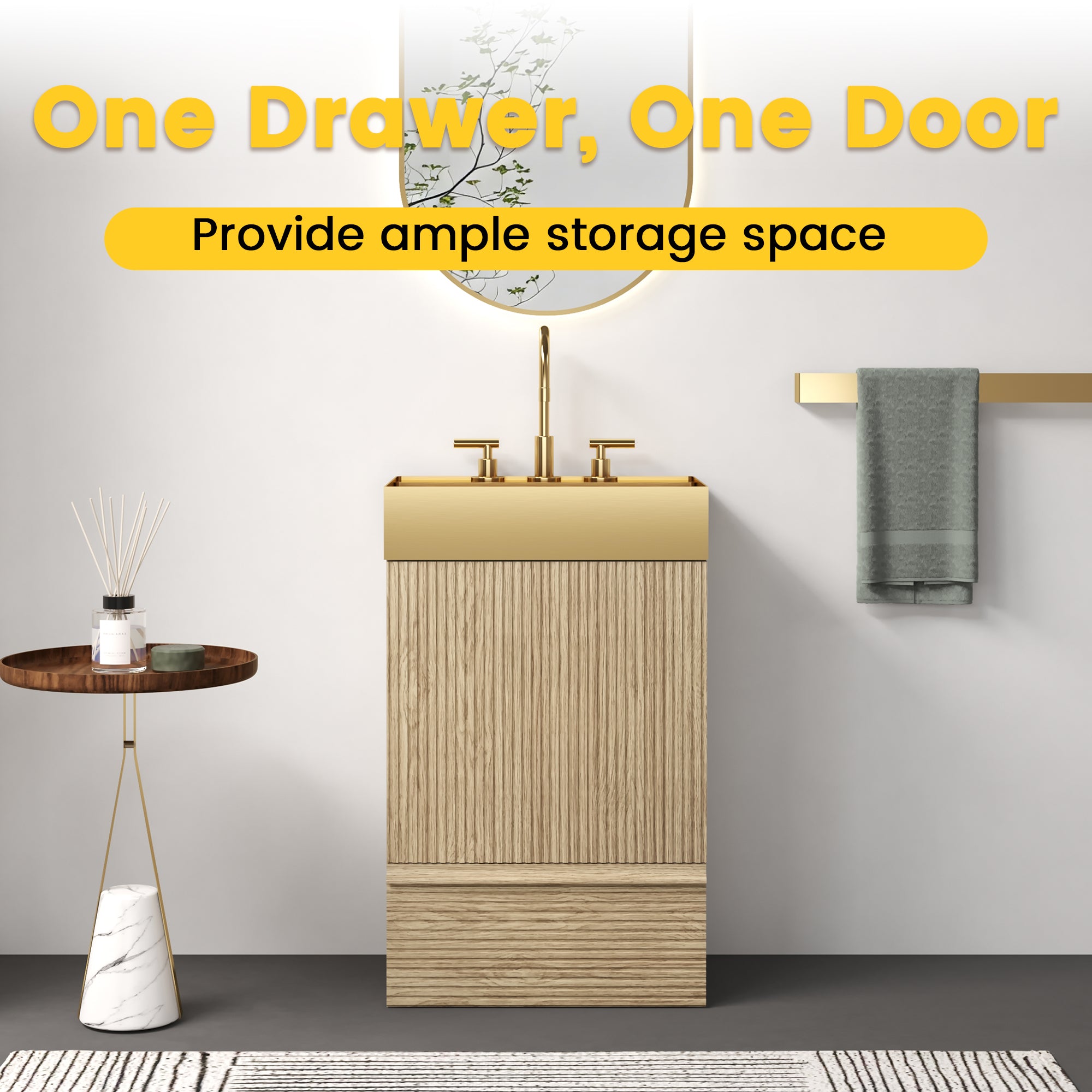 Gada 20" Striped Light Bathroom Vanity