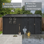12x10 Ft Metal Garden Sheds Outdoor Storage Sheds