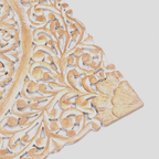 Wooden Floral Hand Carved Mandala Square Wall Decor - 48x48