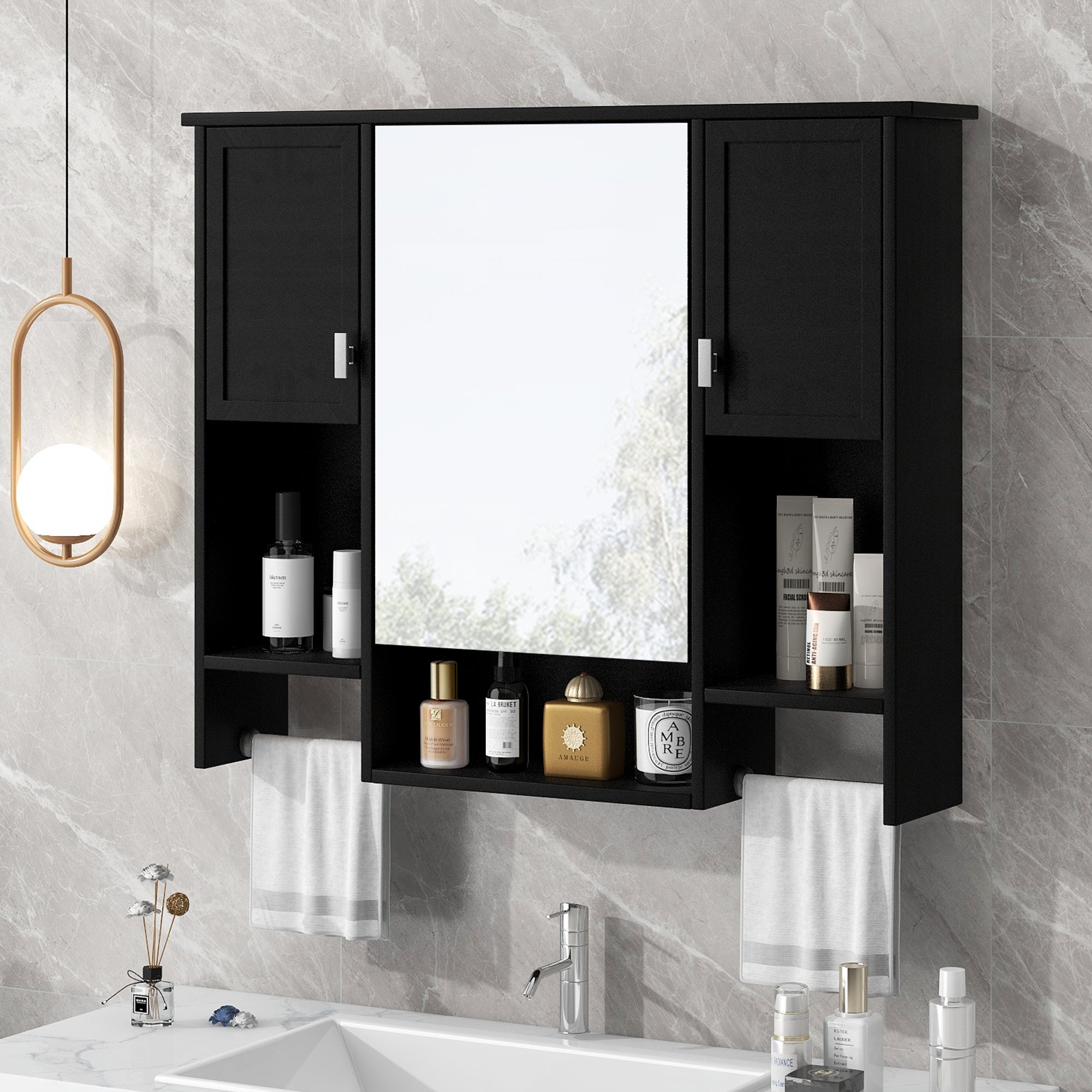 35'' x 28'' Modern Wall Mounted Bathroom Storage Cabinet