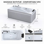 67 in. x 34 in. Acrylic Whirlpool Bathtub with Center Drain