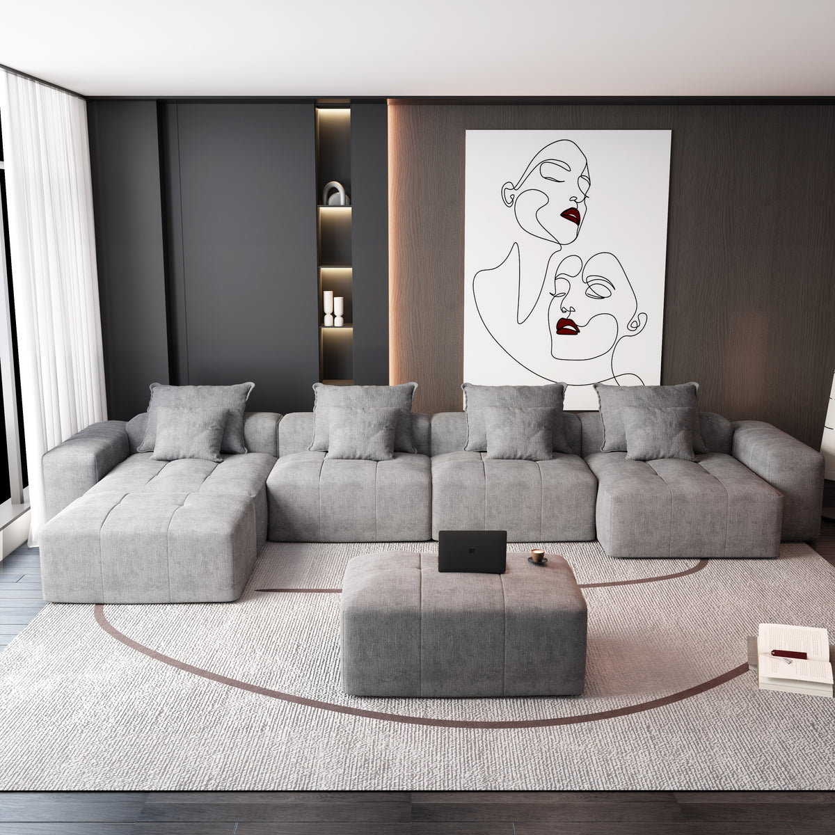 Modern Oversized Modular Sectional Sofa