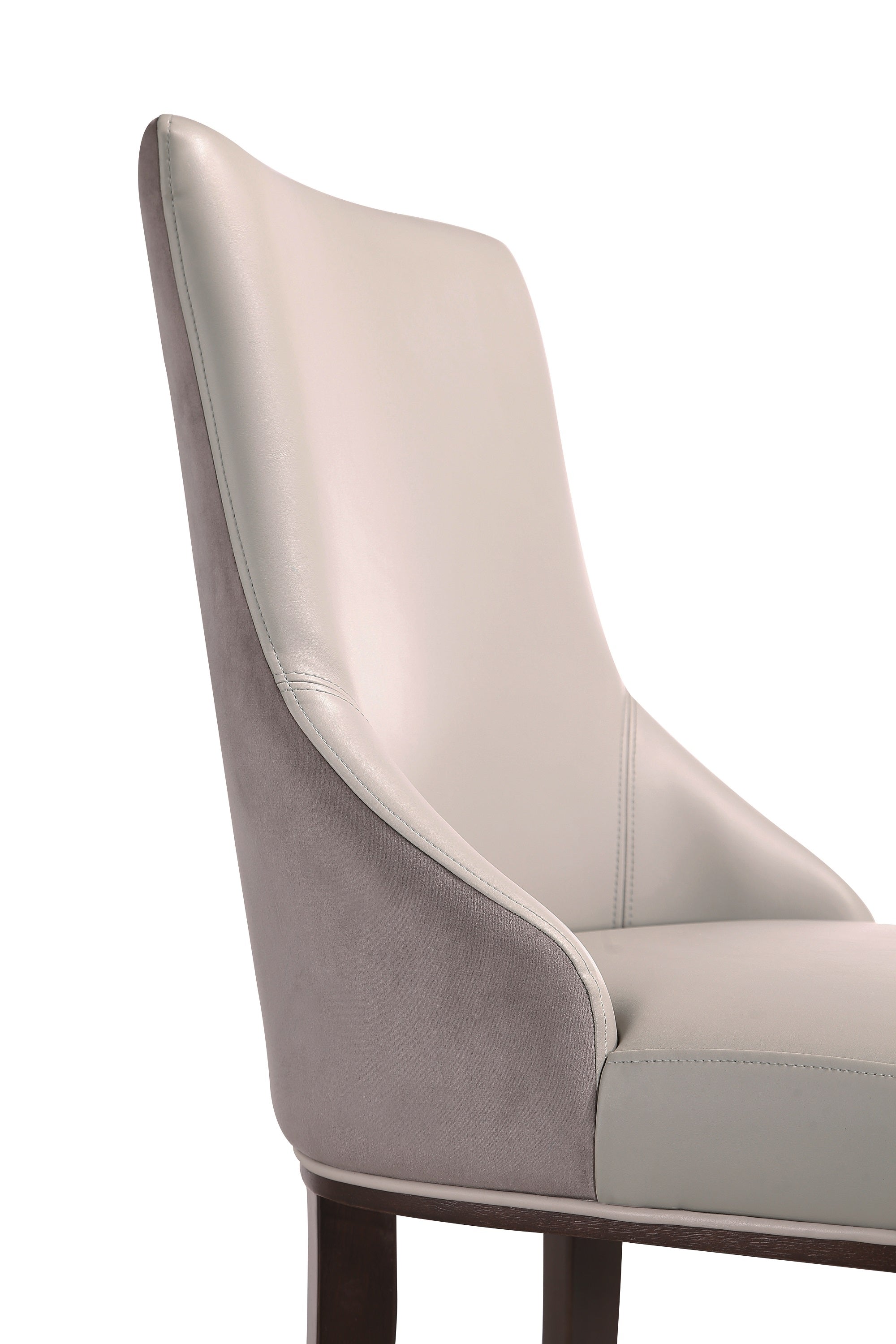Shubert Vegan Leather and Velvet Dining Chair