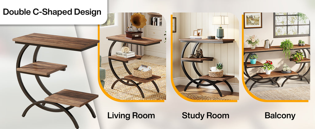 11.81 Inches C-Shaped End Table