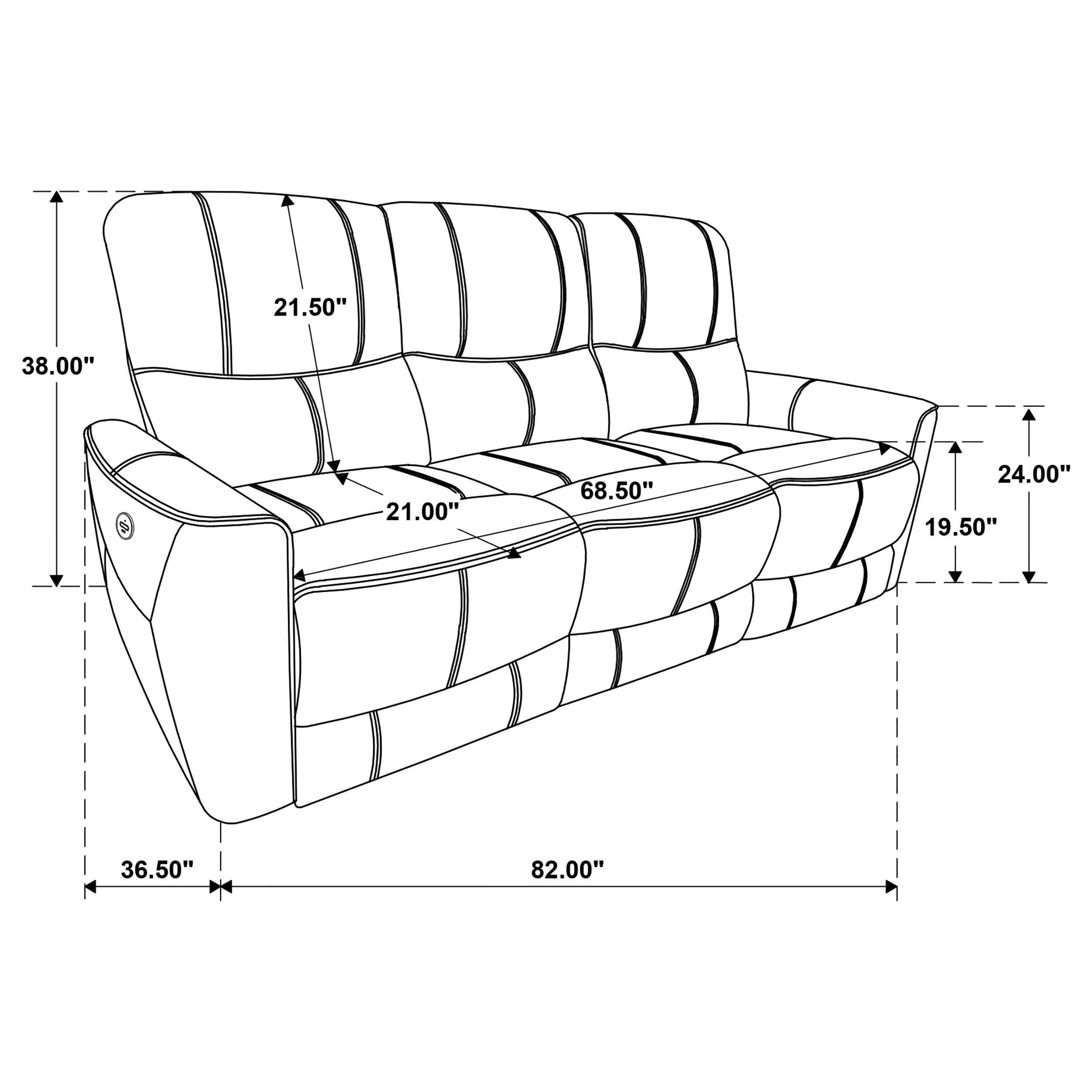 Ashland Dove Power Reclining Sofa
