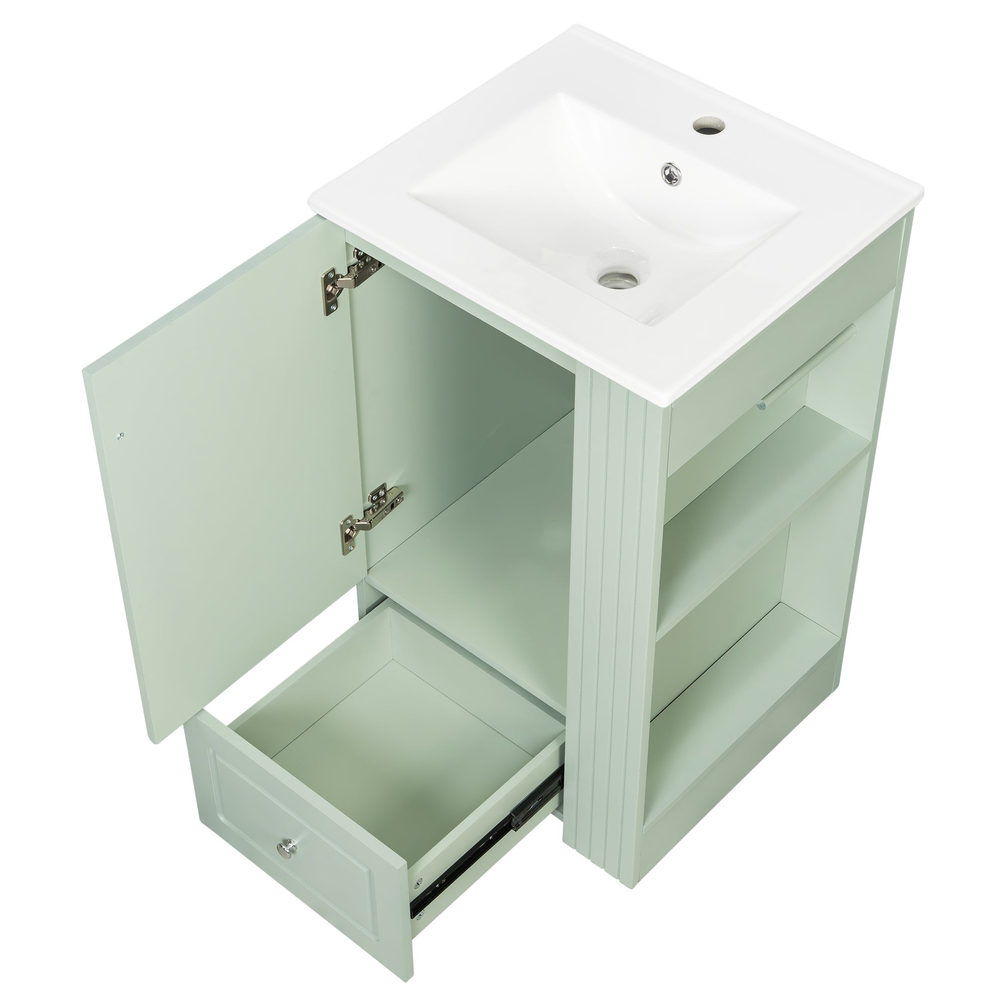 20" Freestanding Bathroom Vanity With Ceramic Sink