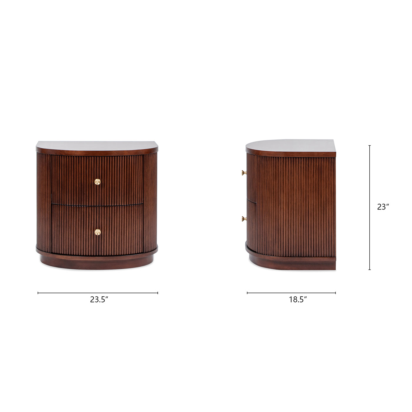 Valentine 24" 2-Drawer Storage Side Table, Dark