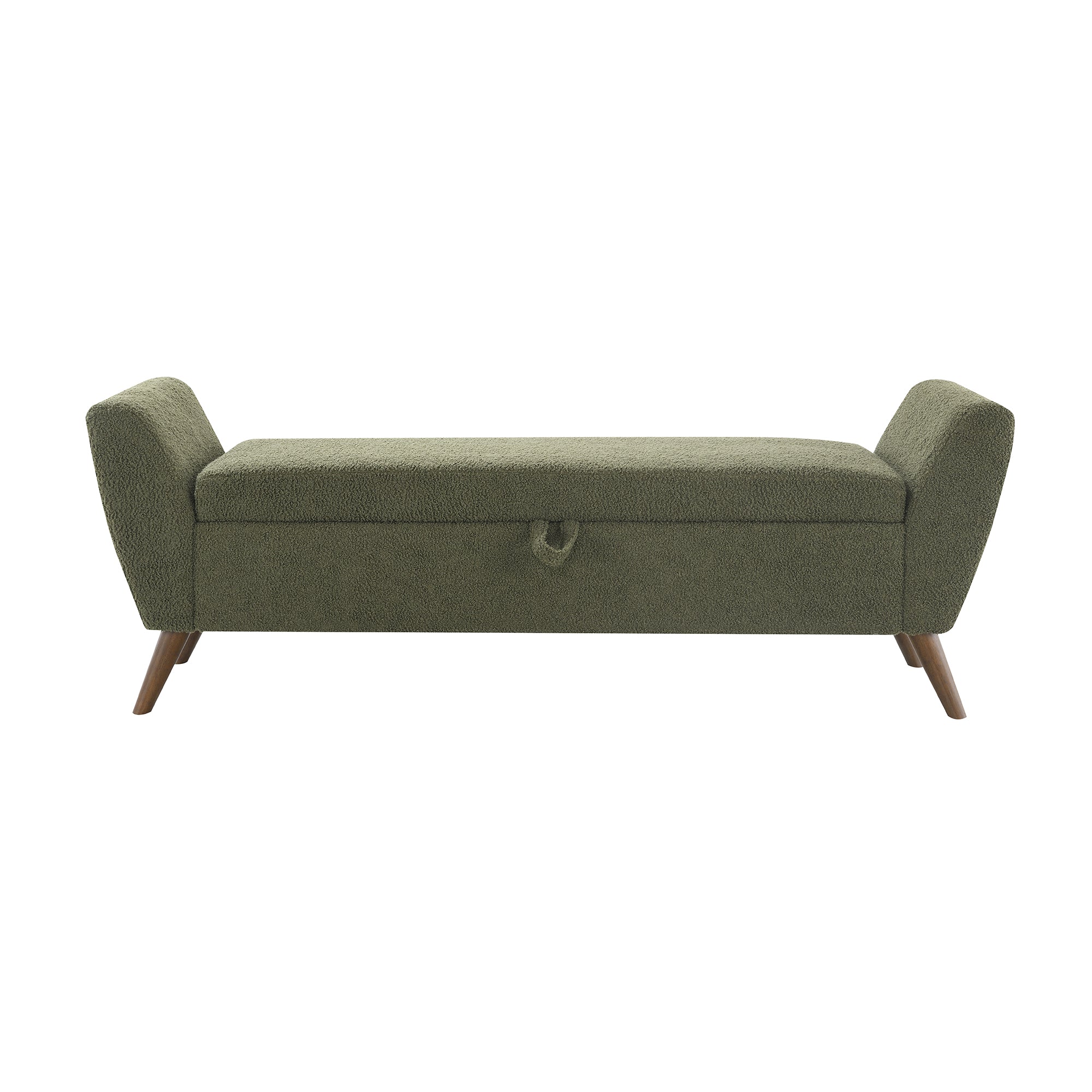 60" Modern Storage Bench with Mid-Century Wood Legs