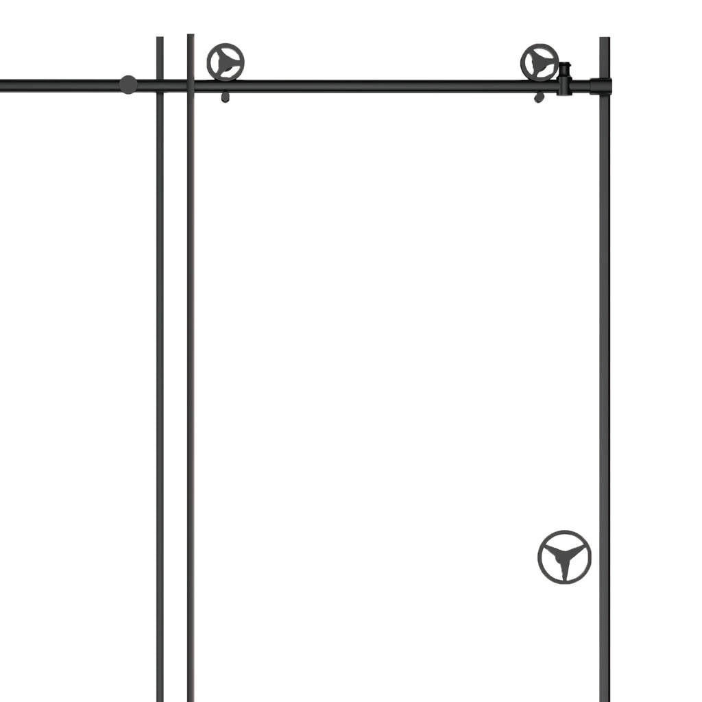 60" W x 76" H Sliding Frameless Shower Door in Matte