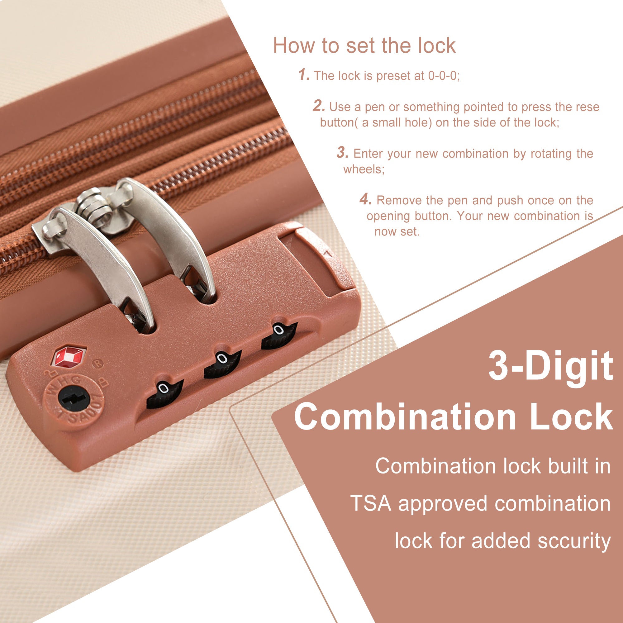 3 Piece Expandable Hard Shell ABS Suitcases with TSA Lock